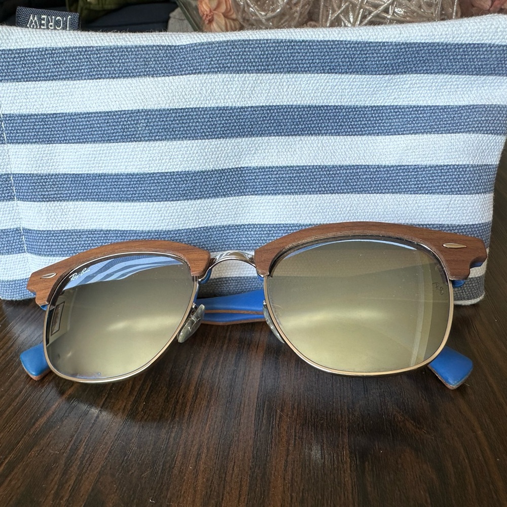 Wood Frame Mirror Ray Ban Sunglasses